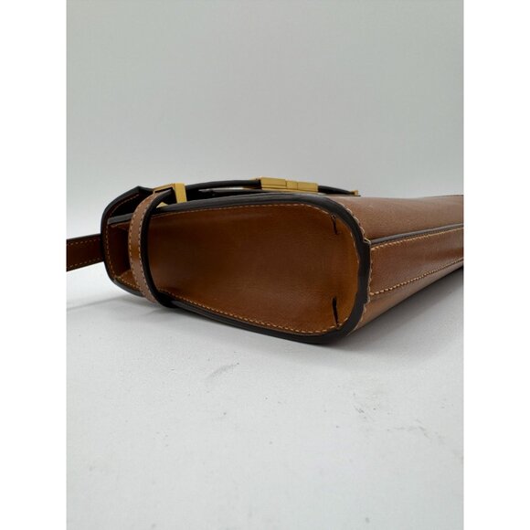 Saint Laurent Manhattan Foldover Mini Shoulder Bag In Brown - Picture 5 of 15